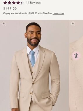 Revelry Men's Beige Suit Jacket